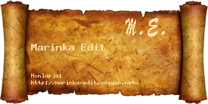 Marinka Edit névjegykártya