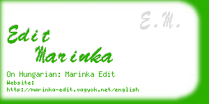 edit marinka business card